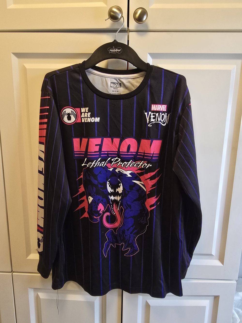 Marvel Venom Lethal Protector Long Sleeve Athletic Jersey Small We Are Venom